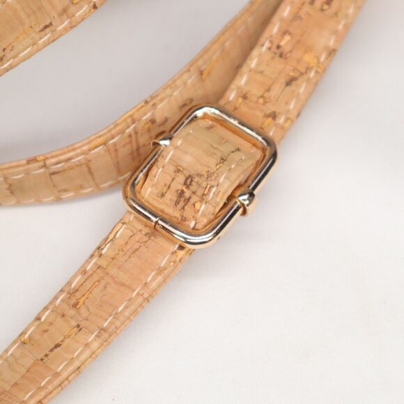 Corkcho Cork Fabric Backpack Purse Adjustable Straps Bag Tan w/ Daisys - Picture 7 of 10